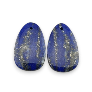 Lapis lazuli pair of cabochons with hole 22x14 mm no R27