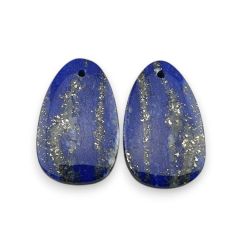 Lapis lazuli pair of hole cabochons 22x14 mm no. R27 Lapis lazuli pair of hole cabochons 22x14 mm no. R27