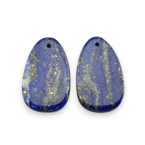 Lapis lazuli pair of hole cabochons 22x14 mm no. R27 Lapis lazuli pair of hole cabochons 22x14 mm no. R27