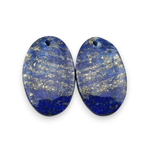Lapis lazuli pair of cabochons with hole 23x14 mm no. R31 Lapis lazuli pair of cabochons with hole 23x14 mm no. R31