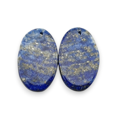 Lapis lazuli pair of cabochons with hole 23x14 mm no. R31 Lapis lazuli pair of cabochons with hole 23x14 mm no. R31