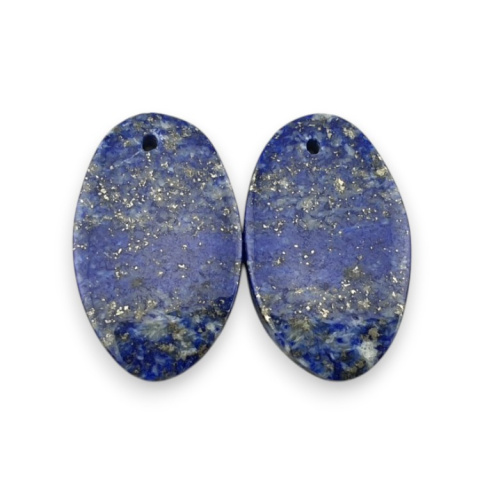Lapis lazuli pair of cabochons with hole 23x14 mm no. R48 Lapis lazuli pair of cabochons with hole 23x14 mm no. R48