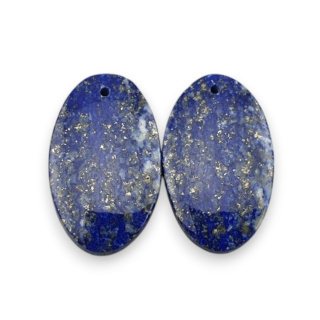 Lapis lazuli pair of cabochons with hole 24x15 mm no R33