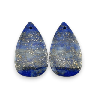 Lapis lazuli pair of cabochons with hole 25x14 mm no R36