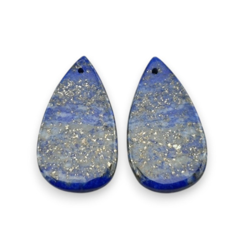 Lapis lazuli pair of cabochons with hole 25x14 mm no R36 Lapis lazuli pair of cabochons with hole 25x14 mm no R36