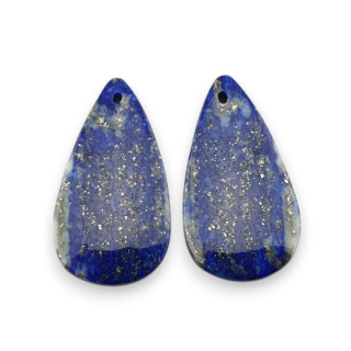 Lapis lazuli pair of cabochons with hole 26x14 mm no R30