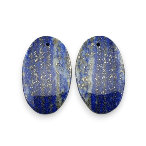 Lapis lazuli pair of cabochons with hole 26x16 mm no R16 Lapis lazuli pair of cabochons with hole 26x16 mm no R16