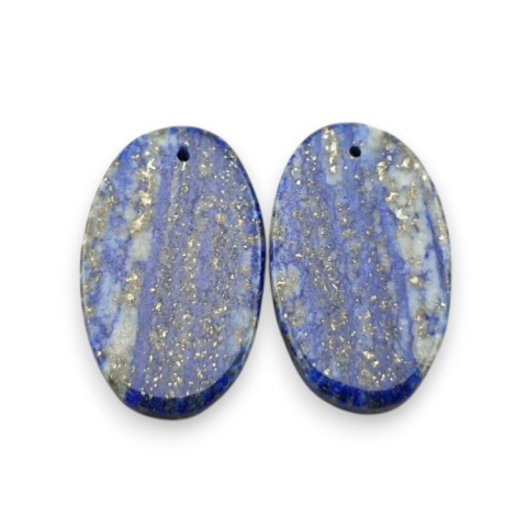 Lapis lazuli pair of cabochons with hole 26x16 mm no R16 Lapis lazuli pair of cabochons with hole 26x16 mm no R16