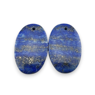 Lapis lazuli pair of cabochons with hole 26x17 mm no R20