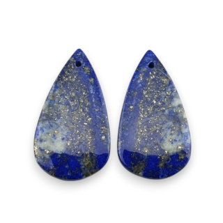 Lapis lazuli pair of cabochons with hole 28x15 mm no R49
