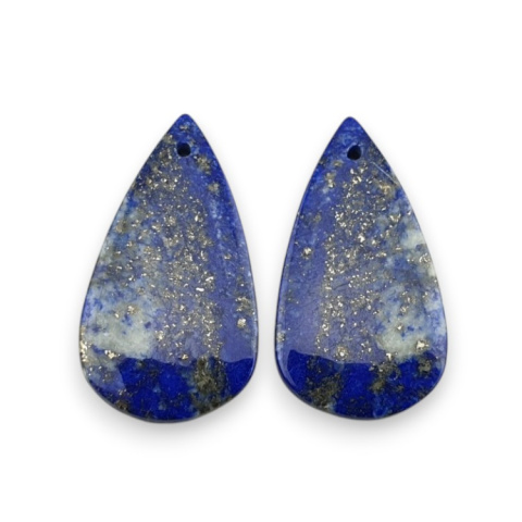 Lapis lazuli pair of cabochons with hole 28x15 mm no R49 Lapis lazuli pair of cabochons with hole 28x15 mm no R49
