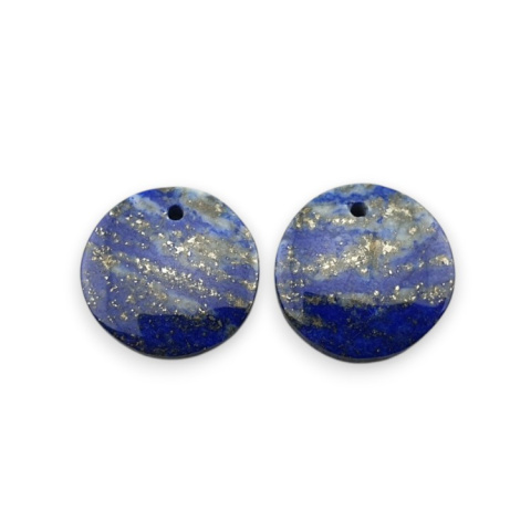 Lapis lazuli pair of cabochons with hole fi 16 mm no R15 Lapis lazuli pair of cabochons with hole fi 16 mm no R15