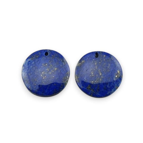 Lapis lazuli pair of cabochons with hole fi 16 mm no R34 Lapis lazuli pair of cabochons with hole fi 16 mm no R34