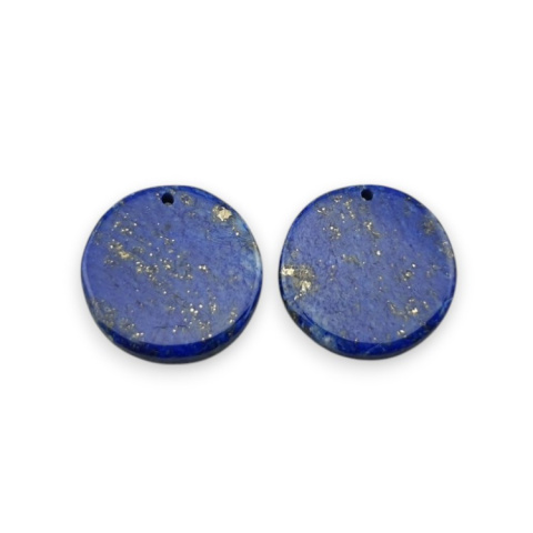 Lapis lazuli pair of cabochons with hole fi 16 mm no R34 Lapis lazuli pair of cabochons with hole fi 16 mm no R34