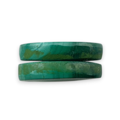 Malachite pair of cabochons with hole 18x12 mm no. R56 Malachite pair of cabochons with hole 18x12 mm no. R56