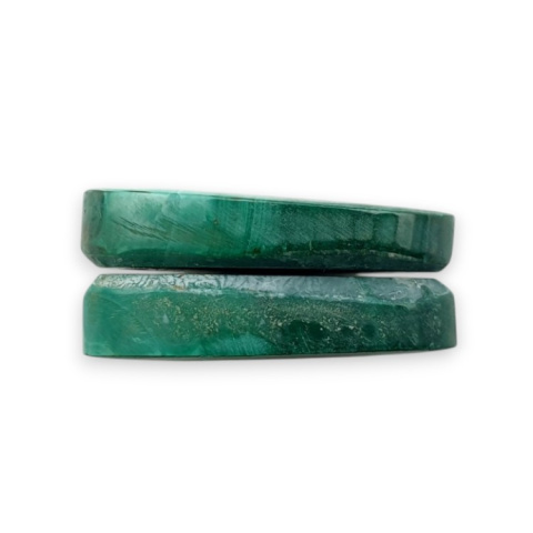 Malachite pair of cabochons with hole 20x11 mm no. R83 Malachite pair of cabochons with hole 20x11 mm no. R83