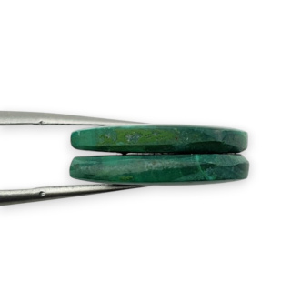 Malachite pair of cabochons with hole 20x19 mm no R59
