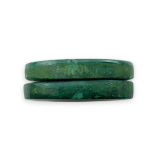 Malachite pair of cabochons with hole 22x14 mm no R62