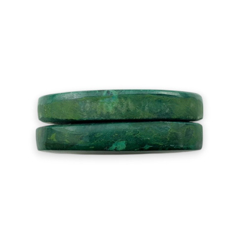 Malachite pair of cabochons with hole 22x14 mm no R62 Malachite pair of cabochons with hole 22x14 mm no R62