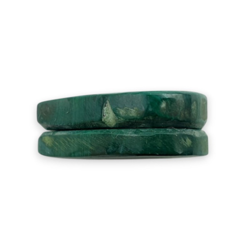 Malachite pair of cabochons with hole 22x16 mm no. R57 Malachite pair of cabochons with hole 22x16 mm no. R57