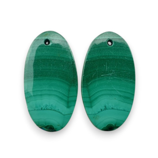 Malachit para kaboszonów z dziurką 23x12 mm nr R63