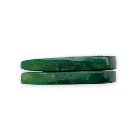 Malachite pair of cabochons with hole 25x14 mm no. R65 Malachite pair of cabochons with hole 25x14 mm no. R65