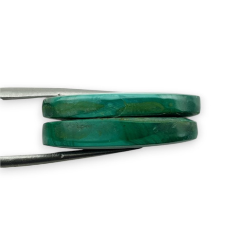 Malachite pair of cabochons with hole 25x14 mm no. R80 Malachite pair of cabochons with hole 25x14 mm no. R80