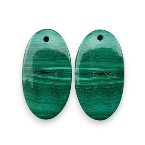 Malachit para kaboszonów z dziurką 25x14 mm nr R85 Malachit para kaboszonów z dziurką 25x14 mm nr R85