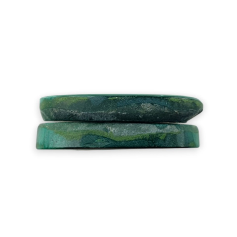 Malachite pair of cabochons with hole 26x14 mm no. R73 Malachite pair of cabochons with hole 26x14 mm no. R73