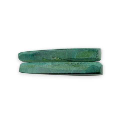 Malachite pair of 32x13 mm hole cabochons no. R72 Malachite pair of 32x13 mm hole cabochons no. R72