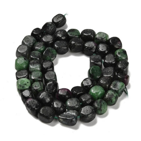 Zoisite with ruby smooth nugget 7-13 mm strand Zoisite with ruby smooth nugget 7-13 mm strand