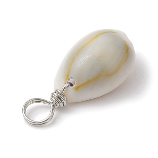 Kauri shell mini pendant 18-22 mm 4 pcs silver color