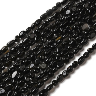 Obsidian smooth nugget 7-11 mm strand