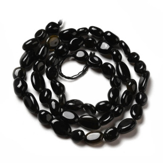 Obsidian smooth nugget 7-11 mm strand