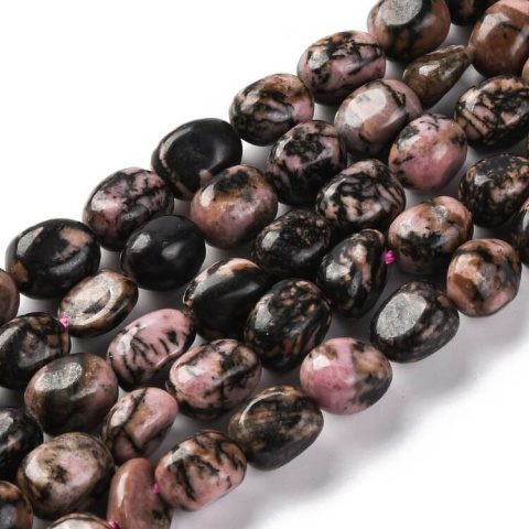 Black rhodonite smooth nugget 7-12 mm strand Black rhodonite smooth nugget 7-12 mm strand