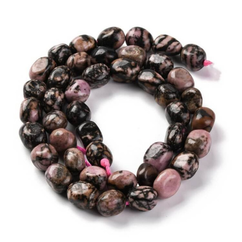 Black rhodonite smooth nugget 7-12 mm strand Black rhodonite smooth nugget 7-12 mm strand