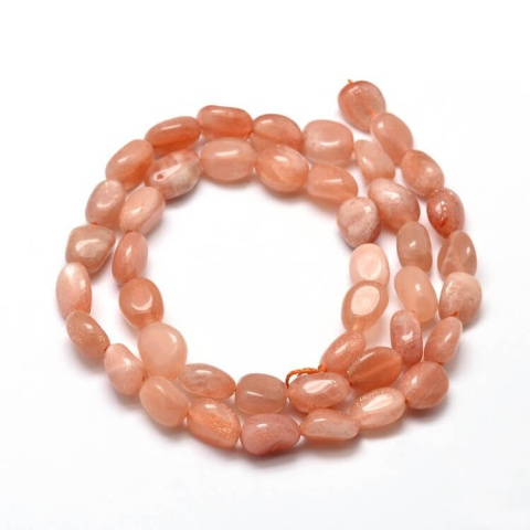 Sunstone smooth nugget 5-10 mm strand Sunstone smooth nugget 5-10 mm strand
