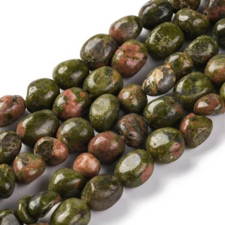 Unakite smooth nugget 7-12 mm strand