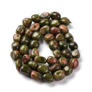 Unakite smooth nugget 7-12 mm strand
