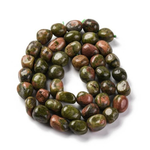 Unakite smooth nugget 7-12 mm strand Unakite smooth nugget 7-12 mm strand