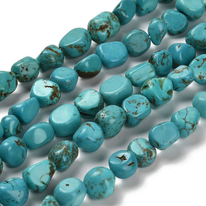 Magnesite turquoise smooth nugget 7-13 mm strand