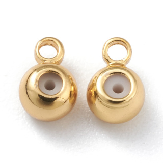 Silicone stopper 4x3 mm 2 pcs gold-plated brass