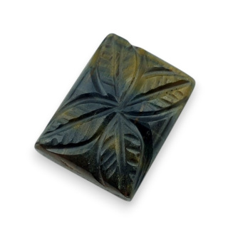 Blue tiger's eye carved cabochon 21x16 mm no 79