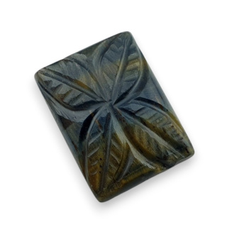 Blue tiger's eye carved cabochon 21x16 mm no 79
