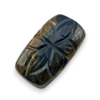 Blue tiger's eye carved cabochon 23x13 mm no 118