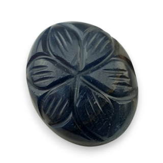 Blue tiger's eye carved cabochon 23x18 mm no 103