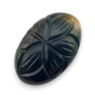 Blue tiger's eye carved cabochon 24x15 mm no 133