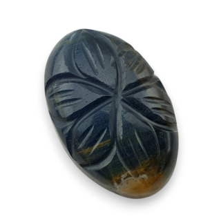 Blue tiger's eye carved cabochon 24x15 mm no 133