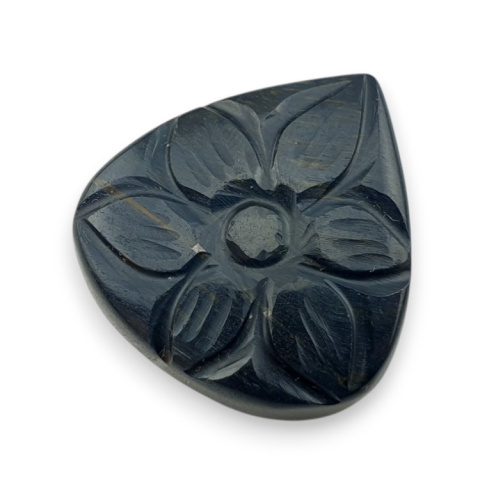 Blue tiger's eye carved cabochon 25x24 mm no 87 Blue tiger's eye carved cabochon 25x24 mm no 87