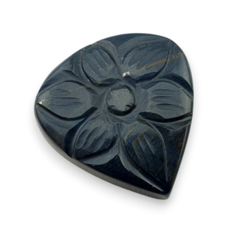 Blue tiger's eye carved cabochon 25x24 mm no 87